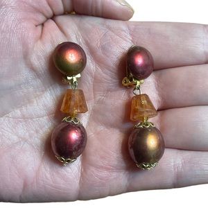 ✨3/$15 ✨Vintage Beaded Dangle Clip On Earrings
